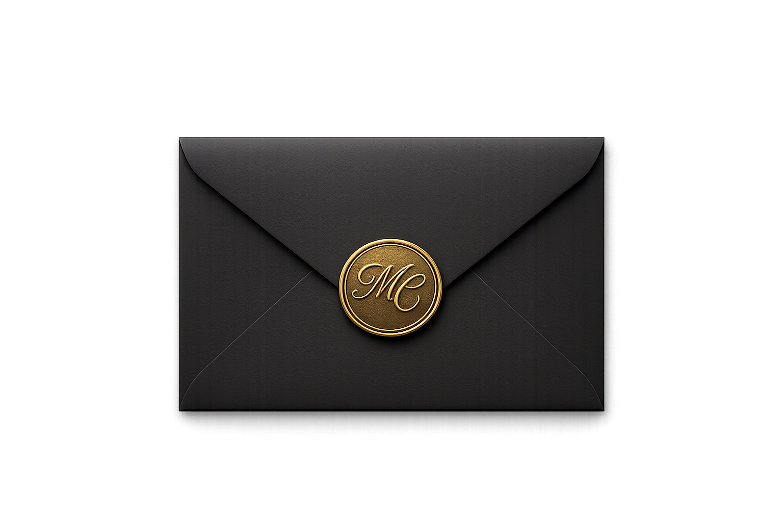 A sealed black and gold envelope, the Maia Chaka executive briefing invitation.